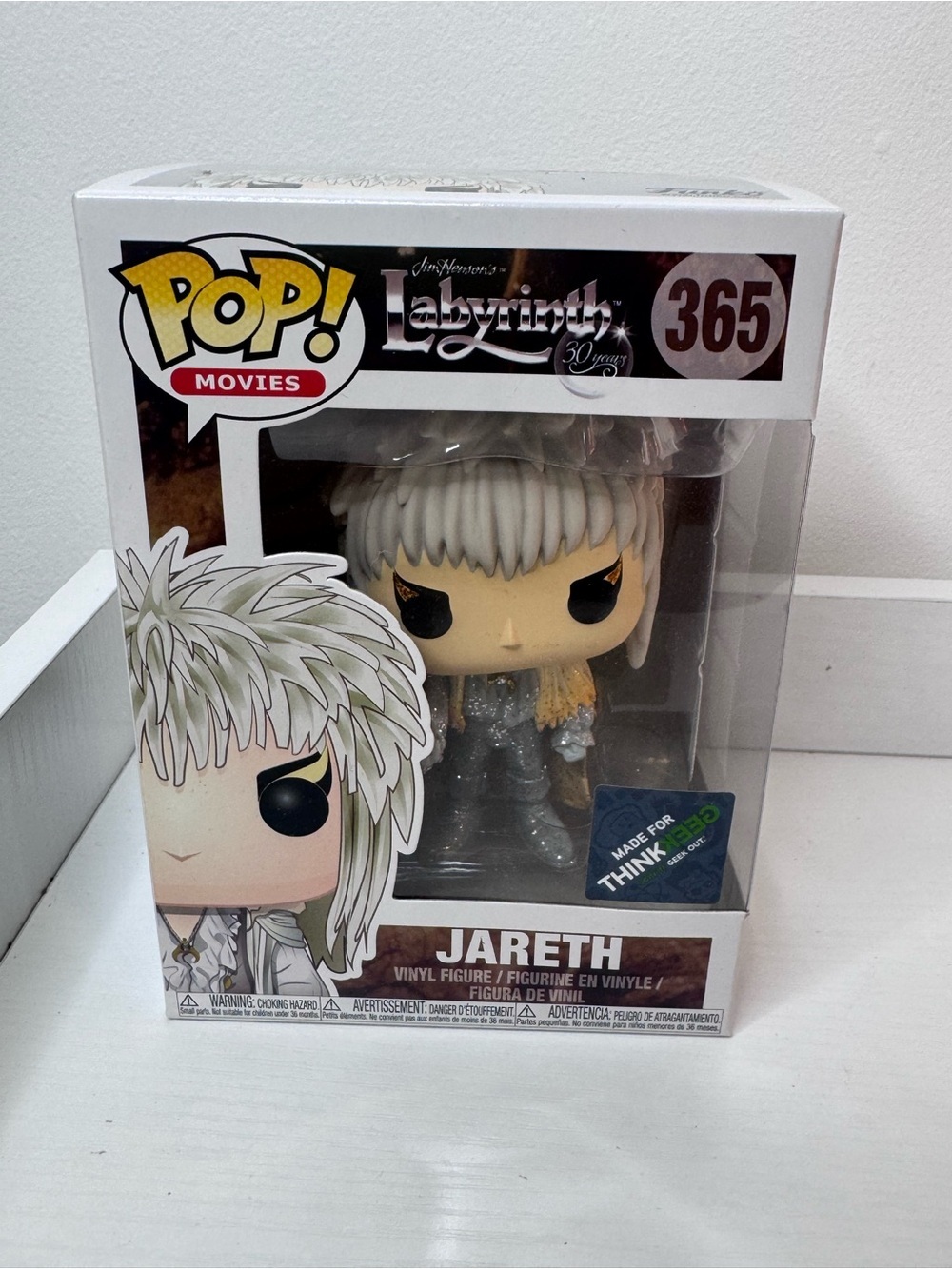 Funko Pop! GLITTER Labyrinth Jareth Vinyl Figure - White Hair, Gold Outfit